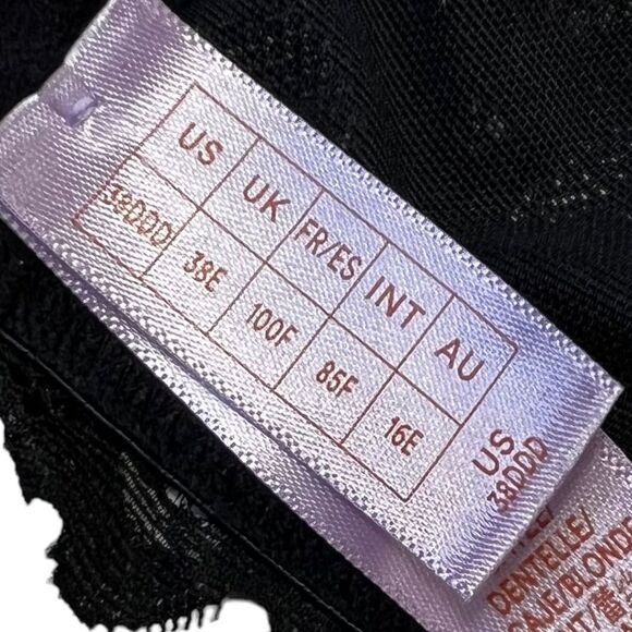 Savage X Fenty Savage Not Sorry Lightly Lined Lace Balconette Bra 38DDD Black - Picture 7 of 14